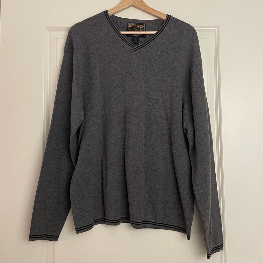 NWT Woolrich Men’s Grey 100% Cotton Sweater